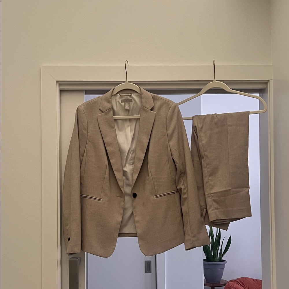 H&M Tan Blazer and Trouser Set